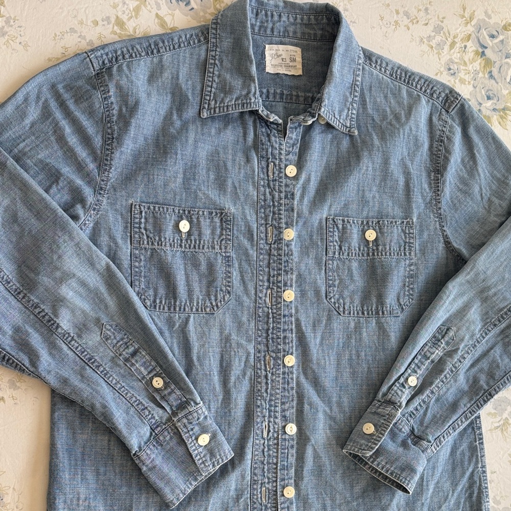 J. Crew Light Blue Denim Button-Down Shirt